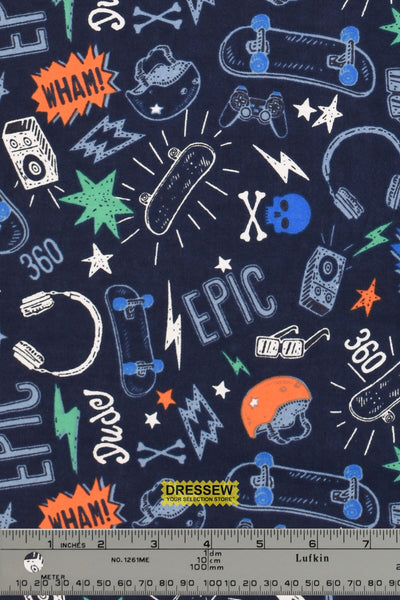 Dude Flannelette Navy / Multi