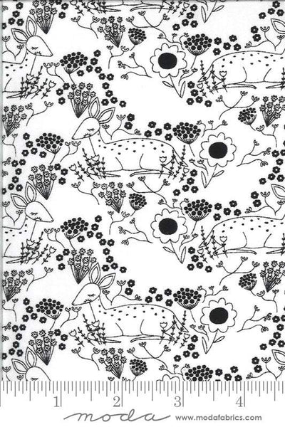 Dwell In Possibility Meadow Deer By Gingiber For Moda Ivory Night