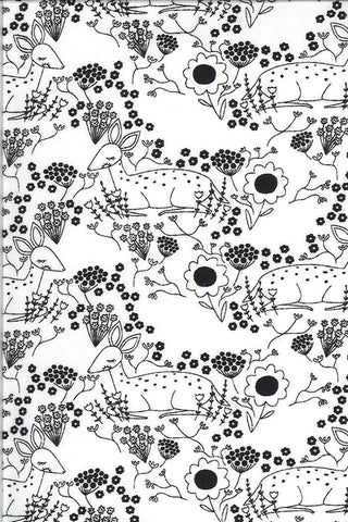 Dwell In Possibility Meadow Deer By Gingiber For Moda Ivory Night