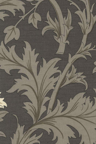 Ebony Suite - Best Of Morris By Barbara Brackman For Moda Large Anemone Charcoal