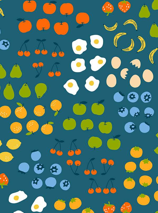 Egg And Friends Novelty Fruit By Kimberly Kight Of Ruby Star Society For Moda Teal