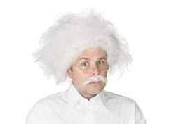 Einstein Wig & Mustache White