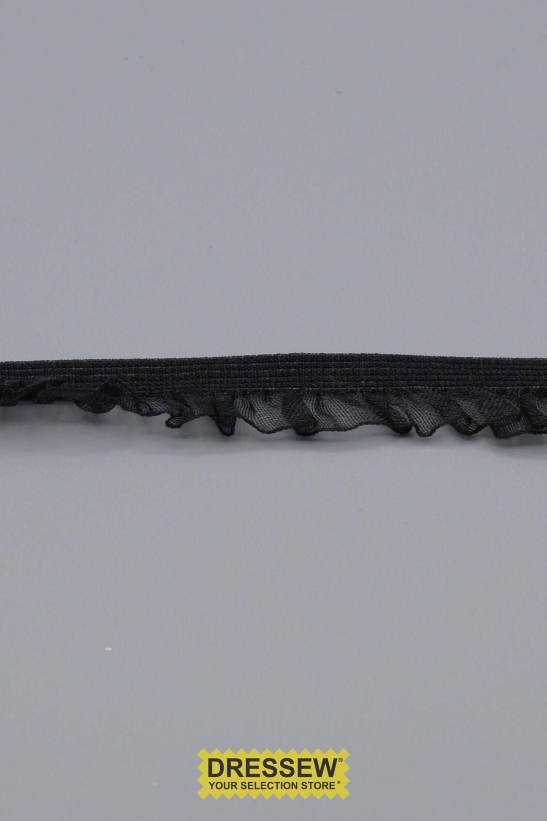 Elastic Ruffle Sheer 16mm (5/8") Black
