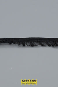Elastic Ruffle Sheer 16mm (5/8") Black
