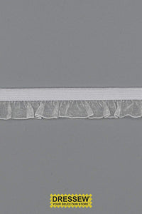 Elastic Ruffle Sheer 16mm (5/8") White