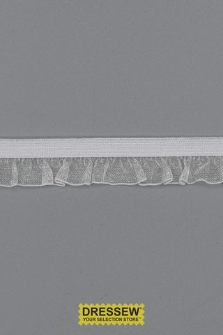 Elastic Ruffle Sheer 16mm (5/8") White