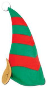 Elf Hat with Ears Red / Green
