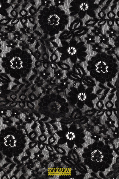Elise Chenille Lace Black