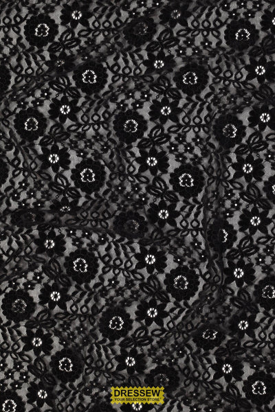 Elise Chenille Lace Black