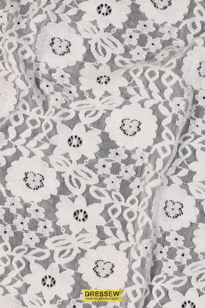 Elise Chenille Lace Off White