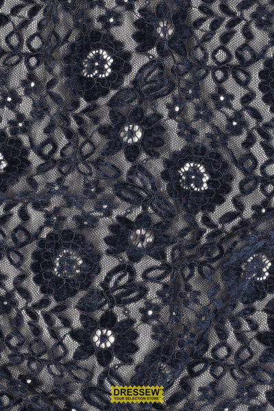 Elise Chenille Lace Vintage Navy