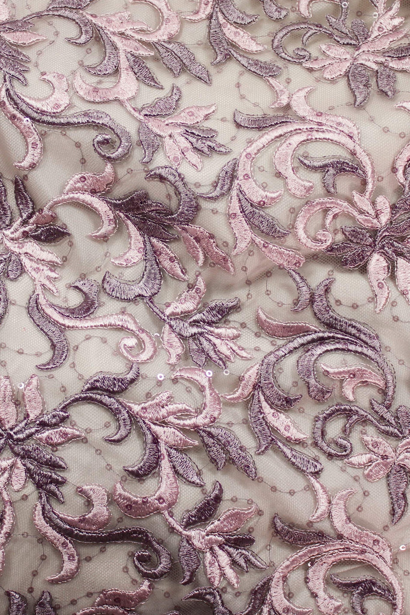 Elsie Embroidered Sequin Mesh Pink / Mauve