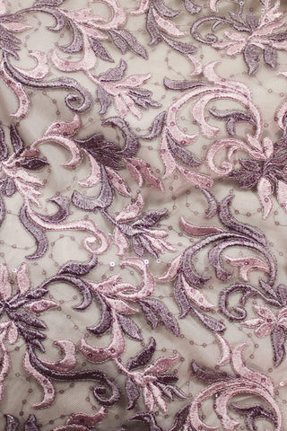 Elsie Embroidered Sequin Mesh Pink / Mauve