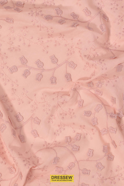 Embroidered Lily of the Valley Voile Blush