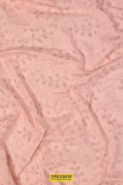 Embroidered Lily of the Valley Voile Blush