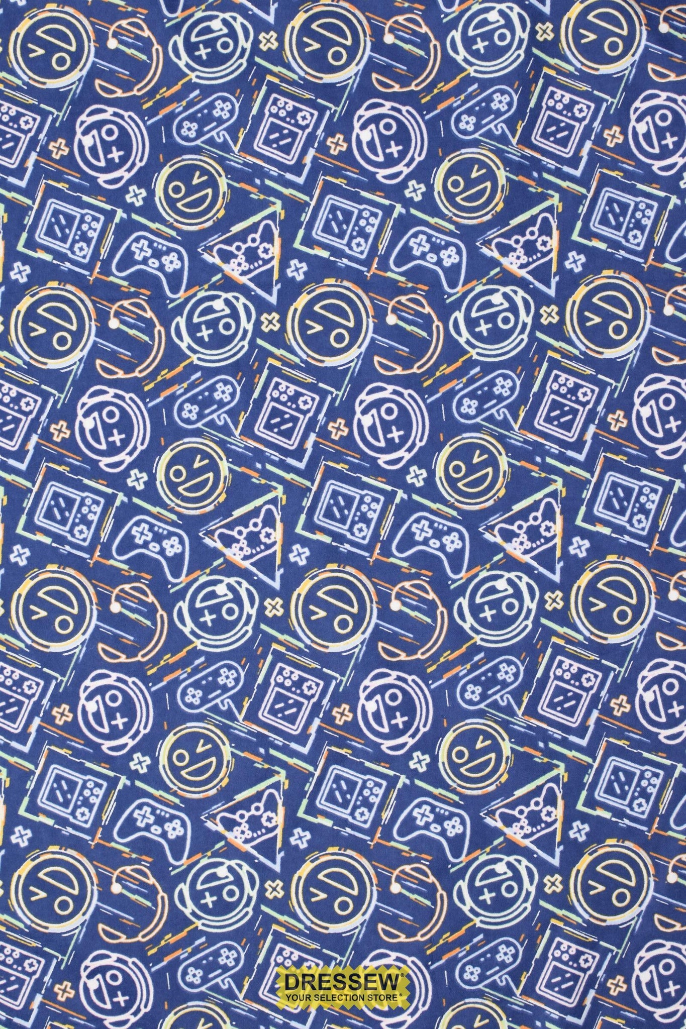 Emoji Gamer Flannelette Royal / Multi