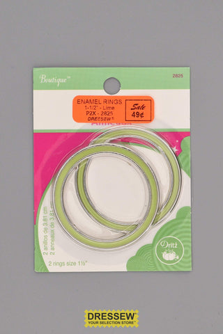Enamel Metal Rings 38mm (1-1/2") Lime