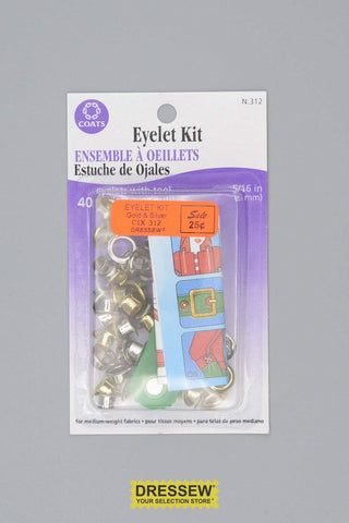 Eyelet Kit 8mm (5/16") Gold & Silver