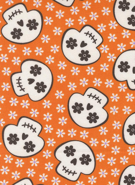 Fab Boo Lous Cheery Skulls By Me And My Sister For Moda Pumpkin