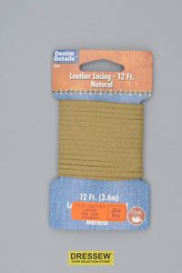 Faux Leather Lacing 12 feet Natural