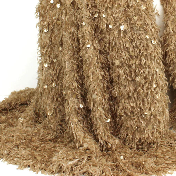 Feather Sequin Knit Beige