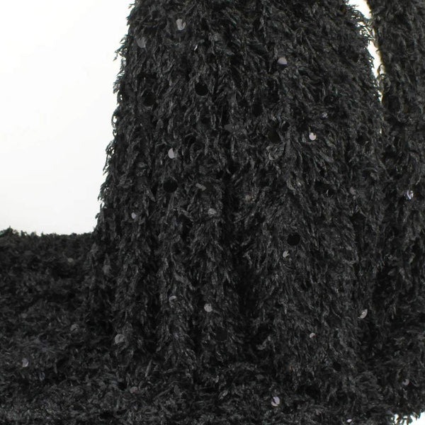 Feather Sequin Knit Black