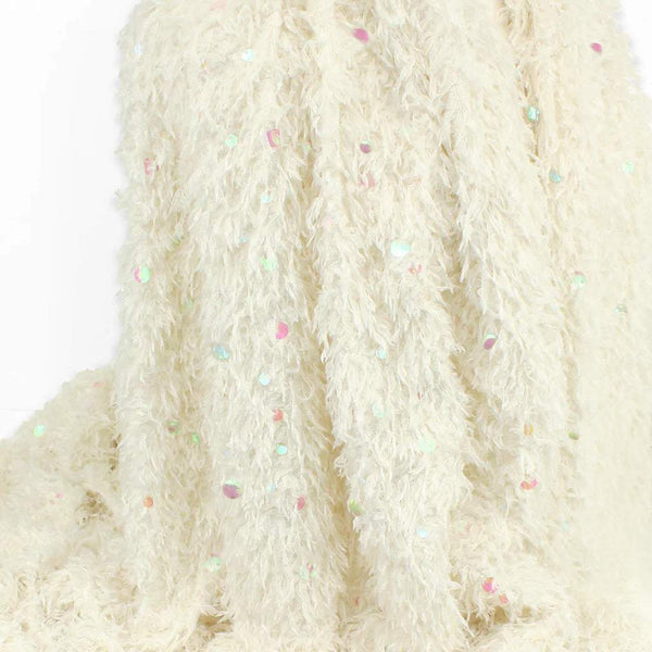 Feather Sequin Knit Ivory / AB