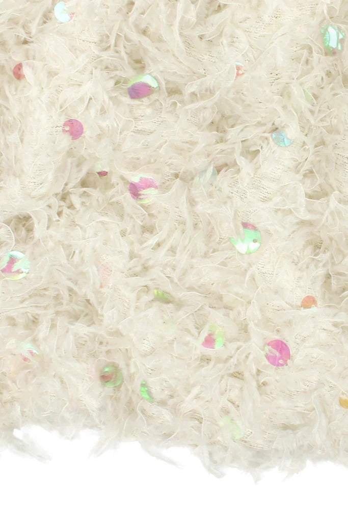 Feather Sequin Knit Ivory / AB