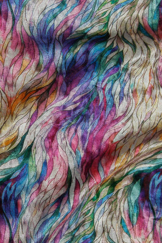 Feather Stretch Velvet Fuchsia / Multi