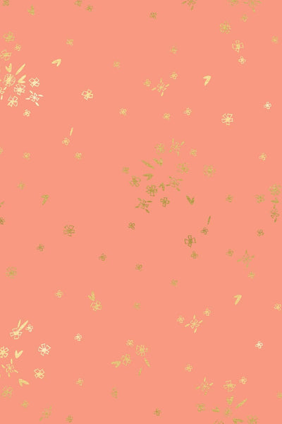 First Light Tiny Flowers By Ruby Star Society For Moda Melon / Metallic