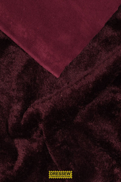 Fleece Back Furry Knit Wine