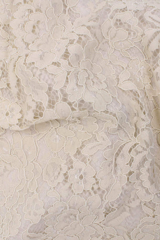 Flora Corded Double Scalloped Lace Bone
