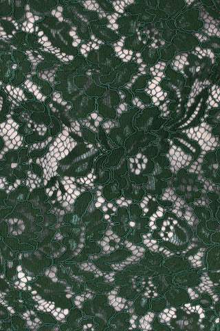 Flora Corded Double Scalloped Lace Forest