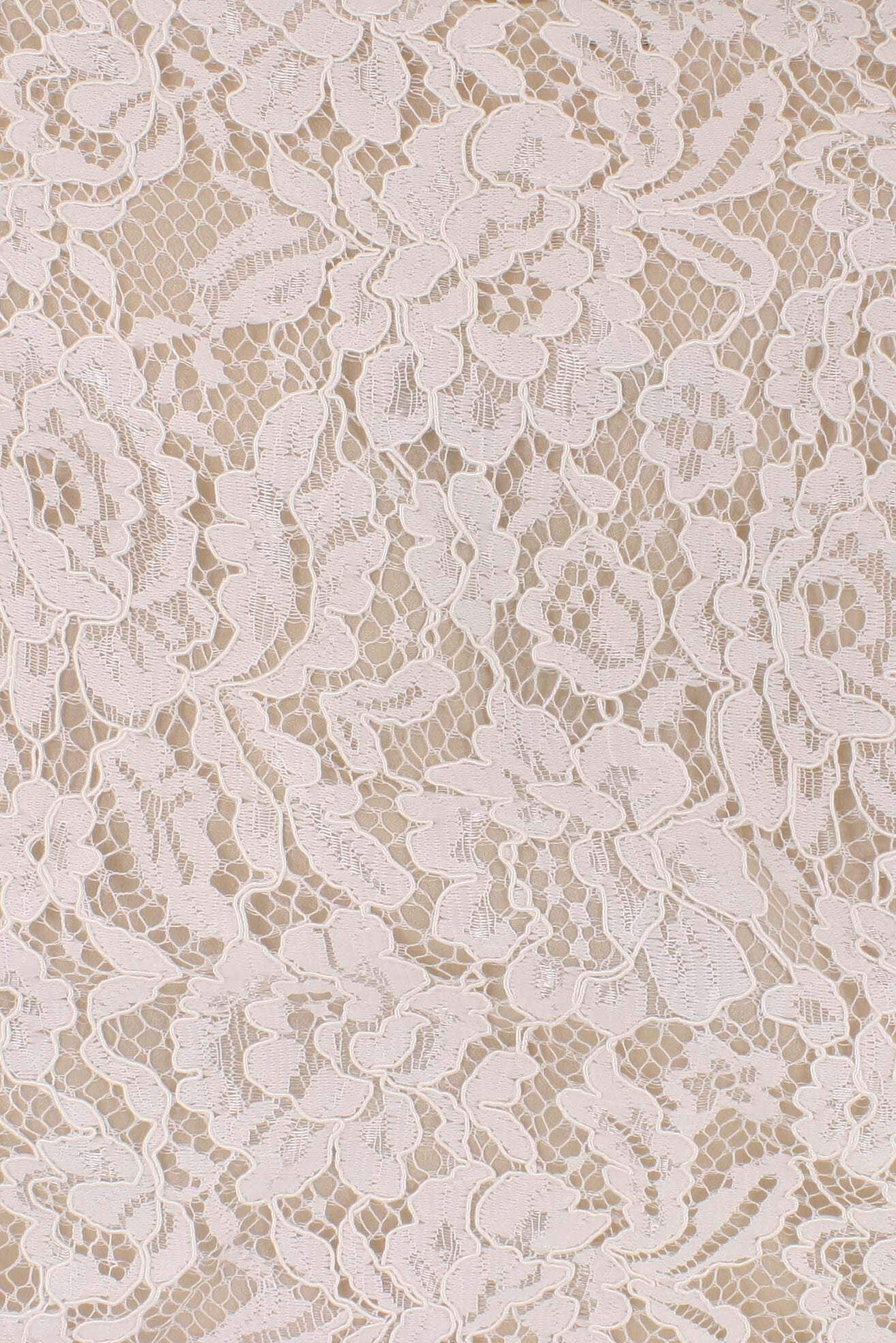 Flora Corded Double Scalloped Lace Off White