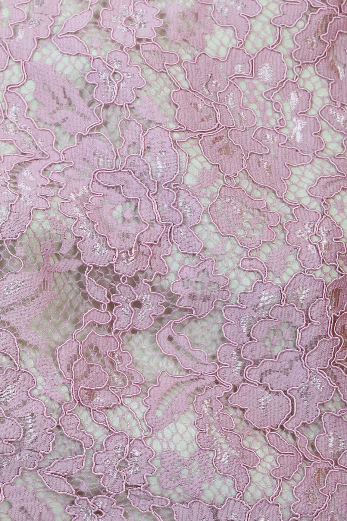 Flora Corded Double Scalloped Lace Pink Lavender