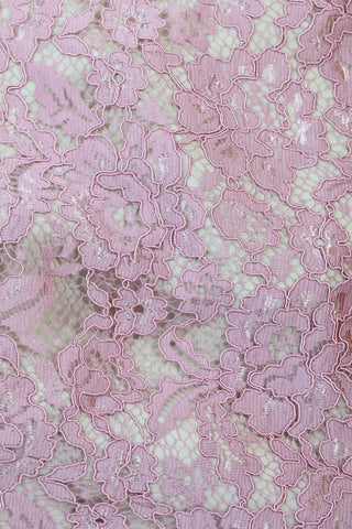 Flora Corded Double Scalloped Lace Pink Lavender