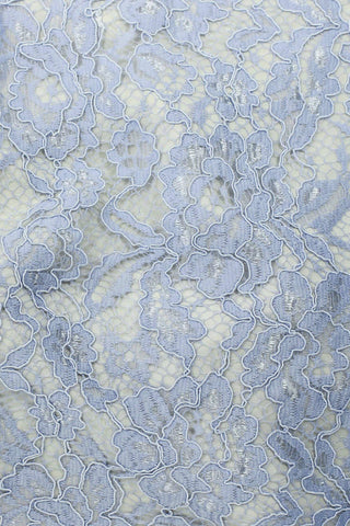 Flora Corded Double Scalloped Lace Sky Blue