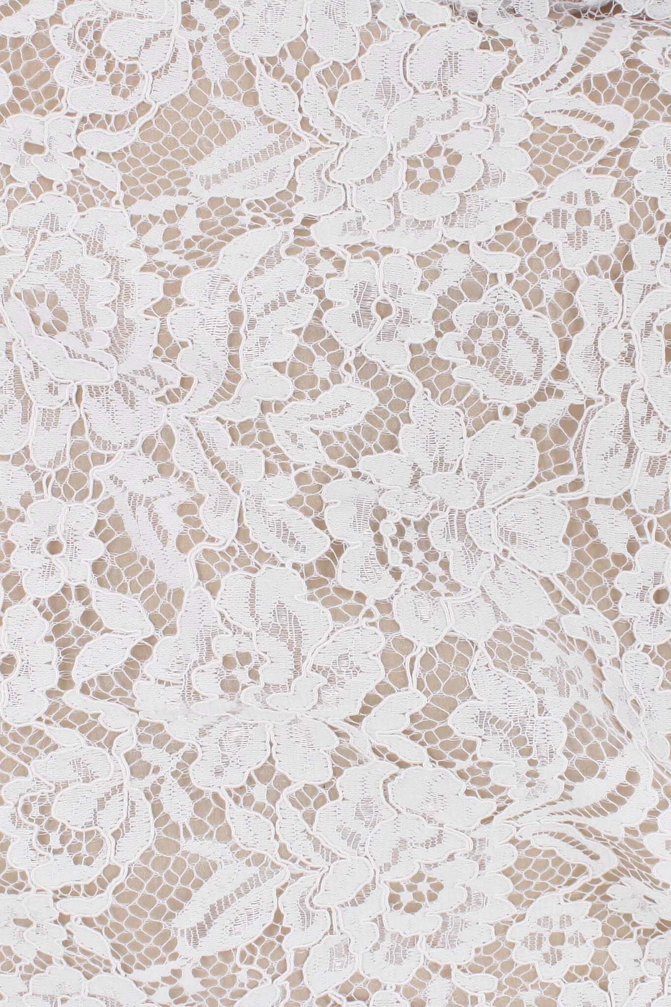 Flora Corded Double Scalloped Lace White