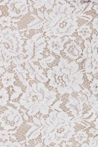 Flora Corded Double Scalloped Lace White