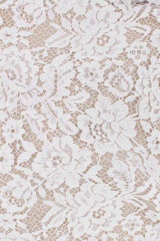 Flora Corded Double Scalloped Lace White