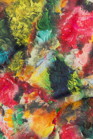 Floral Artwork Chiffon Green / Multi