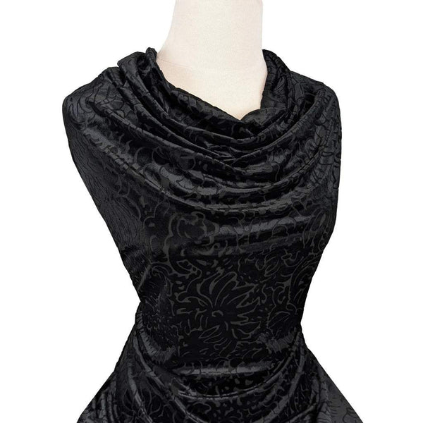 Floral Burn-Out Velvet Black