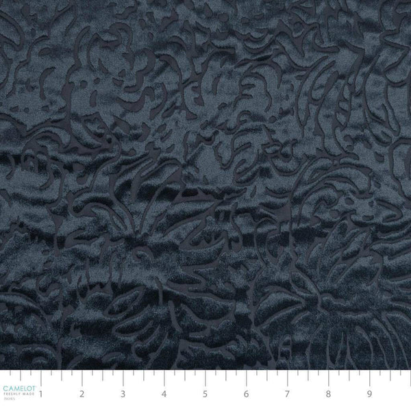 Floral Burn-Out Velvet Marine