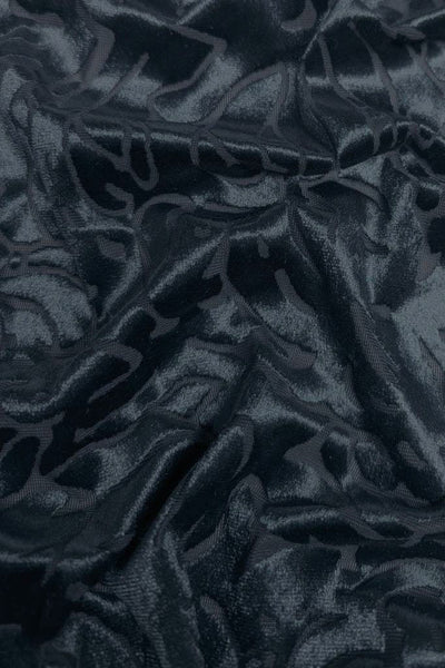 Floral Burn-Out Velvet Marine