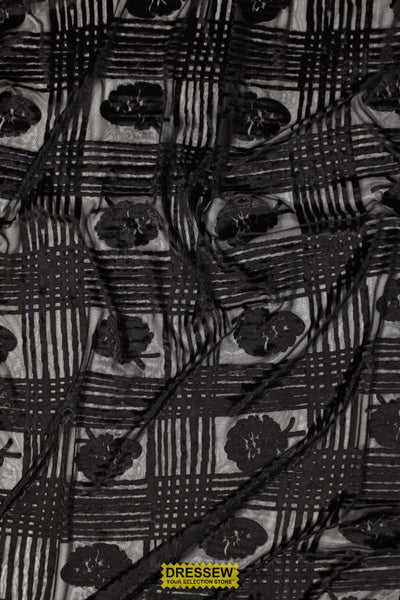 Floral Burnout Velvet Knit Black