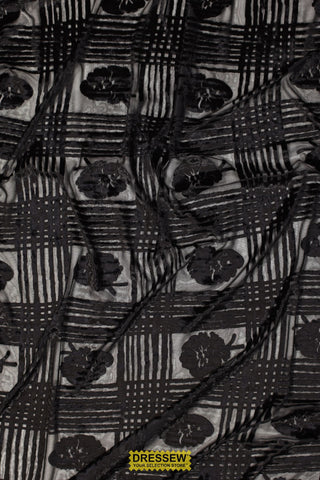 Floral Burnout Velvet Knit Black