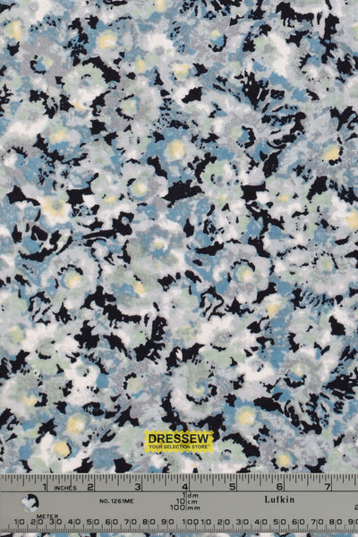 Floral Flannelette Blue / Seafoam