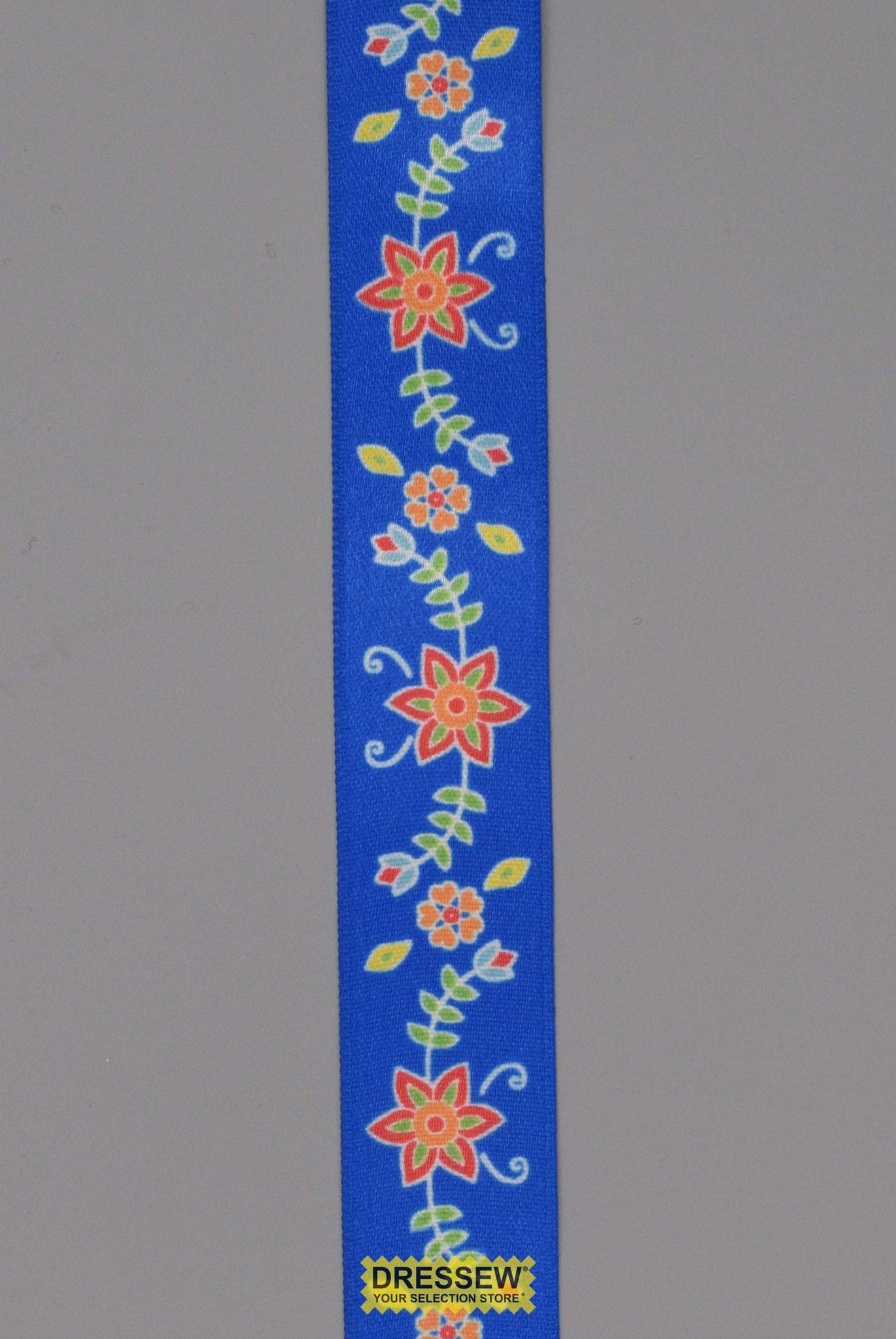 Floral Satin Ribbon 22mm (7/8") #5 Royal