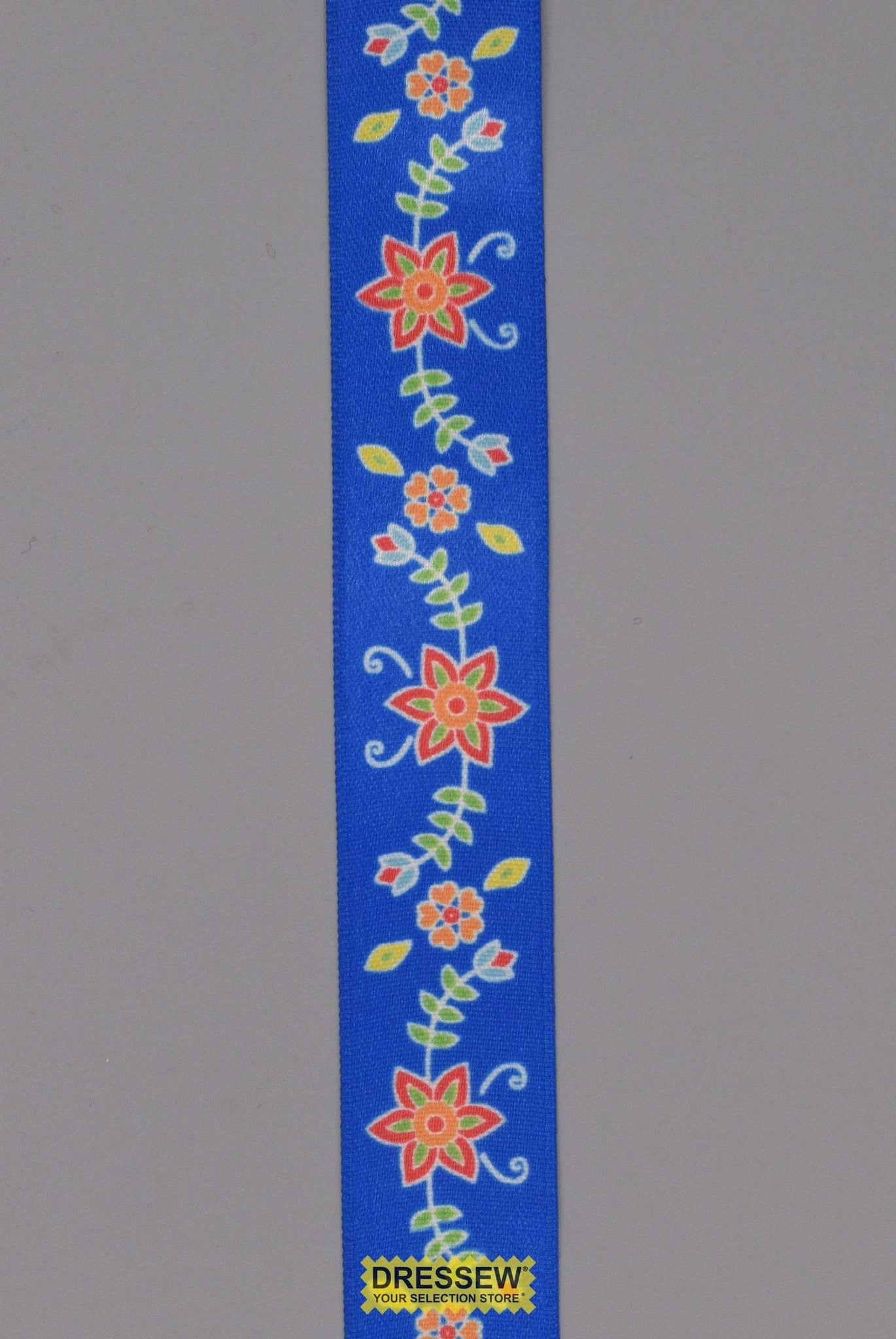 Floral Satin Ribbon 22mm (7/8") #5 Royal