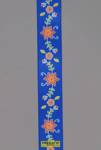Floral Satin Ribbon 22mm (7/8") #5 Royal